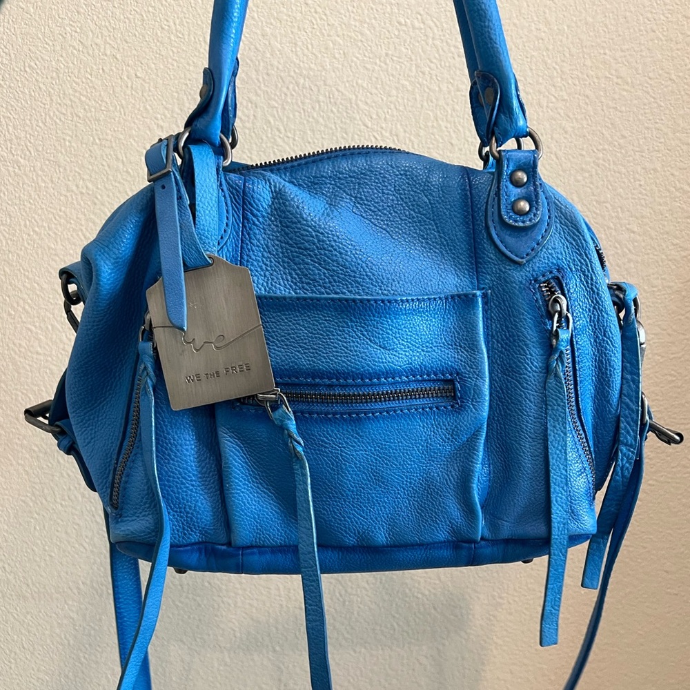 Free People We The Free Baby Emerson Tote Bag in Sapphire